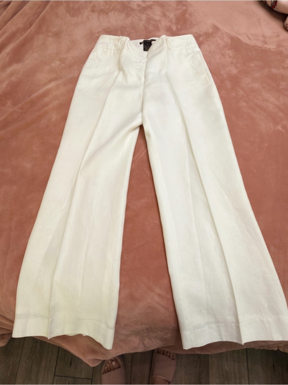 White linen pants